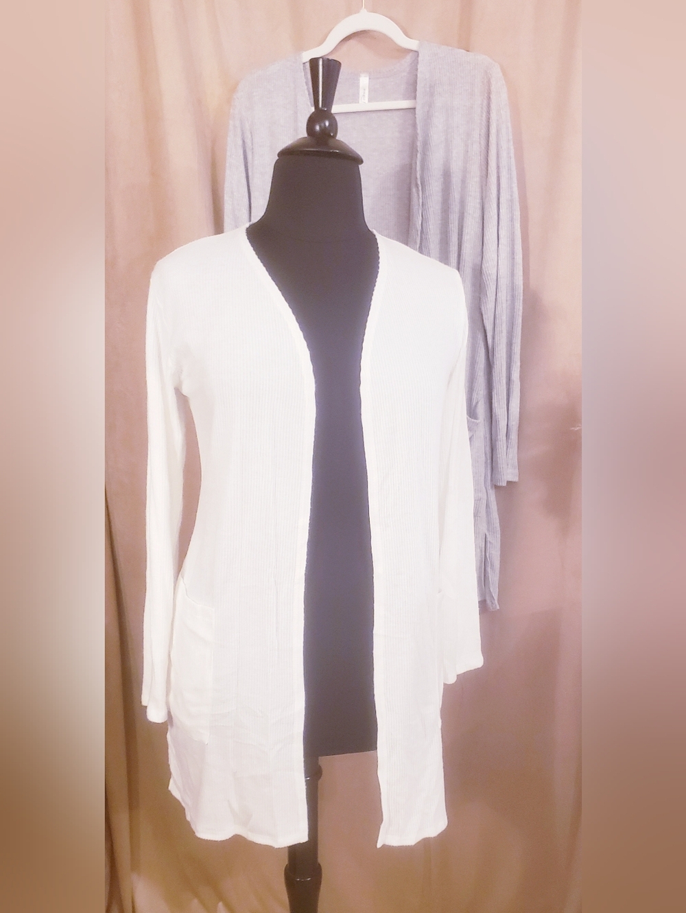 2X MAGIC FIT LIGHTWEIGHT RIBBED MIDI OPEN CARDIGAN